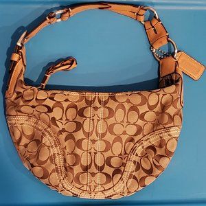 Coach Tan Logo Hobo Bag